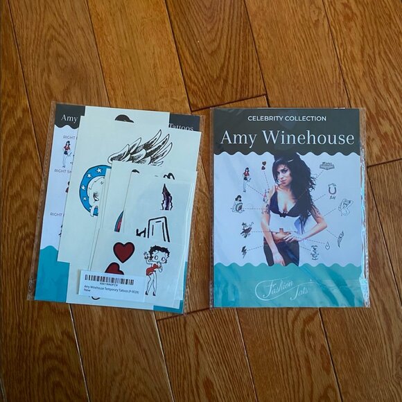 AMY WINEHOUSE COSTUME STICK-ON TATTOS (ASAP DELIVERY!) - Picture 1 of 4